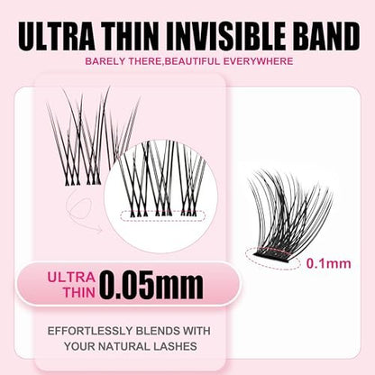 Flare Lashes with Invisible Band – DIY Natural Eyelash Extension Kit with Bond, Seal, Glue, and Remover – Beginner Friendly, Individual Lashes, Waterproof & Long Lasting Makeup Avelisse
