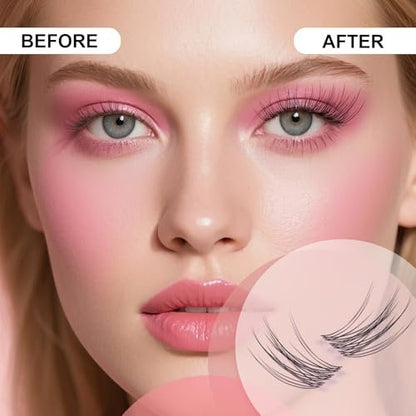 Flare Lashes with Invisible Band – DIY Natural Eyelash Extension Kit with Bond, Seal, Glue, and Remover – Beginner Friendly, Individual Lashes, Waterproof & Long Lasting Makeup Avelisse