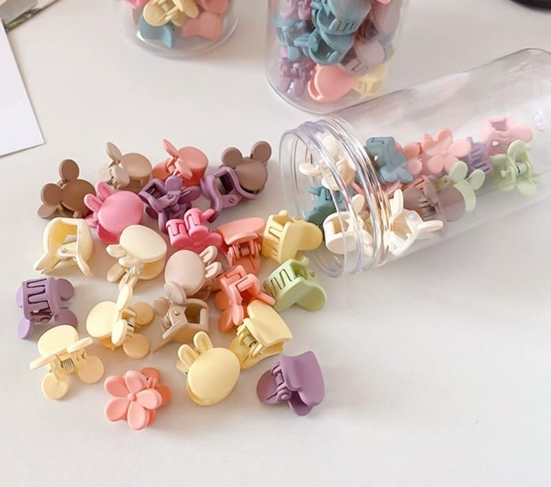 Feilguee 50 PCS Mini Claw Clips - Small Hair Clips for Women, Colorful Cute Hair Accessories - görsel 2