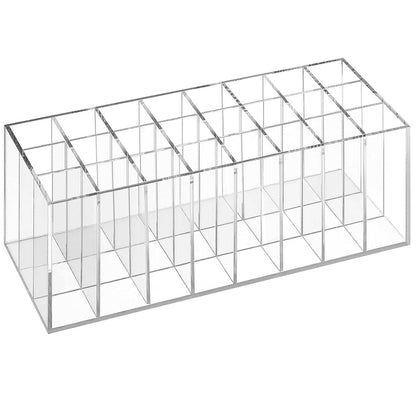 Dmopipp 24-Slot Clear Acrylic Lipstick Organizer - Compact Lip Gloss, Perfume Sample & Mascara Holder Display Rack Avelisse