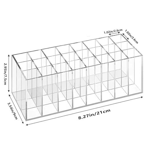 Dmopipp 24-Slot Clear Acrylic Lipstick Organizer - Compact Lip Gloss, Perfume Sample & Mascara Holder Display Rack Avelisse