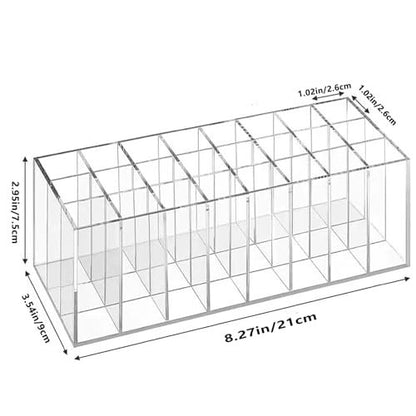 Dmopipp 24-Slot Clear Acrylic Lipstick Organizer - Compact Lip Gloss, Perfume Sample & Mascara Holder Display Rack Avelisse