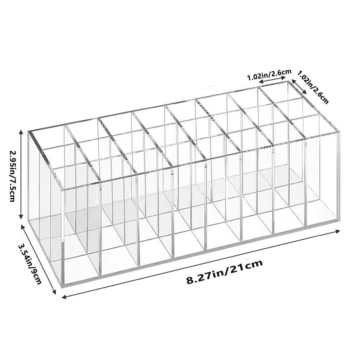 Dmopipp 24-Slot Clear Acrylic Lipstick Organizer - Compact Lip Gloss, Perfume Sample & Mascara Holder Display Rack Avelisse