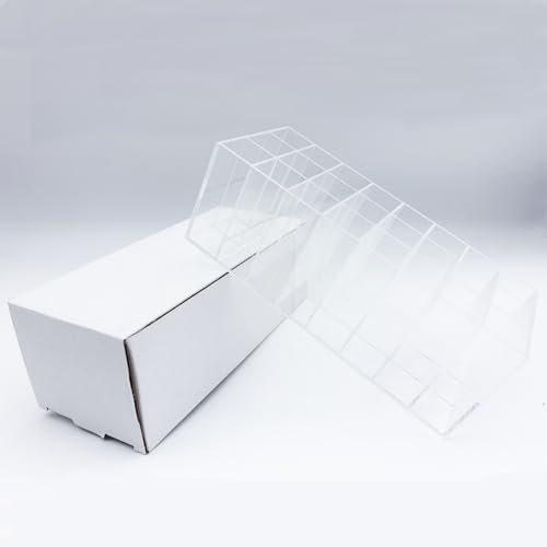 Dmopipp 24-Slot Clear Acrylic Lipstick Organizer - Compact Lip Gloss, Perfume Sample & Mascara Holder Display Rack Avelisse