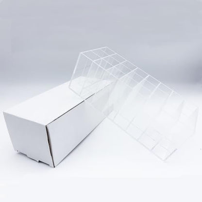 Dmopipp 24-Slot Clear Acrylic Lipstick Organizer - Compact Lip Gloss, Perfume Sample & Mascara Holder Display Rack Avelisse