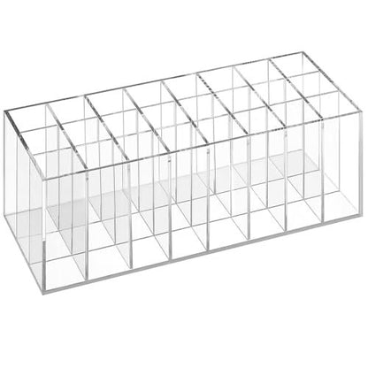 Dmopipp 24-Slot Clear Acrylic Lipstick Organizer - Compact Lip Gloss, Perfume Sample & Mascara Holder Display Rack Avelisse