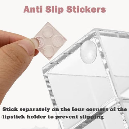 Dmopipp 24-Slot Clear Acrylic Lipstick Organizer - Compact Lip Gloss, Perfume Sample & Mascara Holder Display Rack Avelisse