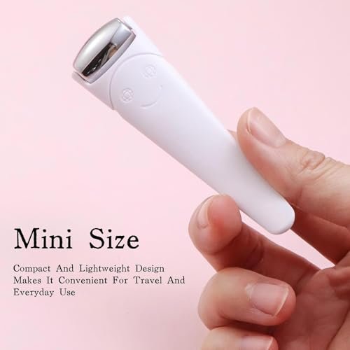 KINTEGOOD Mini Ice Roller for Face and Eyes - Portable Stainless Steel Facial Massage Tool with Cream Spoon for Travel, Dark Circles and Puffiness Relief, White - görsel 8