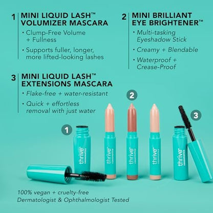 Thrive Causemetics Mini Makeup Essentials Gift Set – Mini Mascaras & Highlighter Sticks for Mother's Day Avelisse