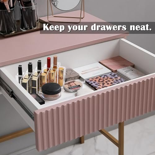 ELLDOO Rollerball Perfume Organizer, 14 Spaces Clear Acrylic Perfume Storage Holder, Stackable Beauty Scent Display Case for Lipgloss Lipstick Lip Gloss Avelisse