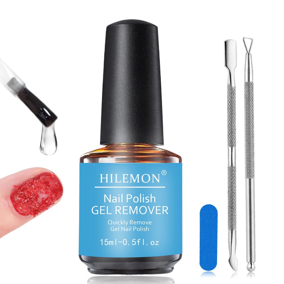 Magic Gel Remover: Quick Gel Nail Polish Remover in 3 Minutes – No Soaking or Wrapping – Professional Nail Remover 0.5 Fl Oz - görsel 2