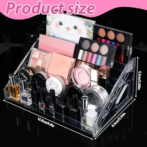 Clear 2 Pack Nail Polish Organizer 5 Layers Acrylic Sunglass Display Rack - Eyeglasses Storage, Essential Oils Holder, Makeup Organizer, No Tool Assembly - görsel 4