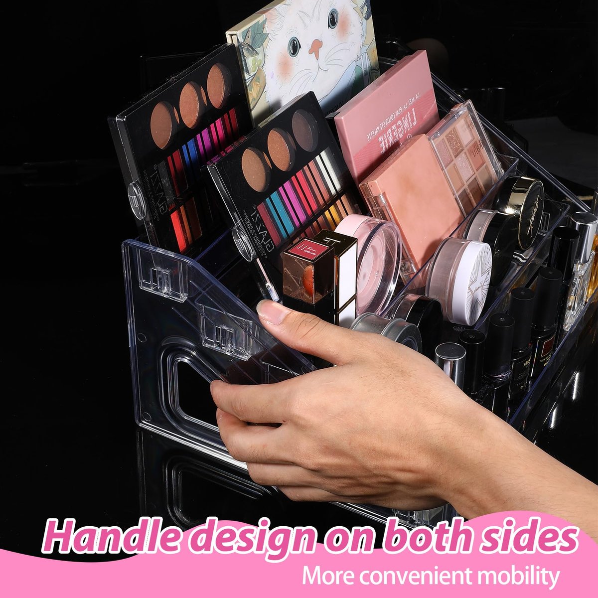 Clear 2 Pack Nail Polish Organizer 5 Layers Acrylic Sunglass Display Rack - Eyeglasses Storage, Essential Oils Holder, Makeup Organizer, No Tool Assembly - görsel 5