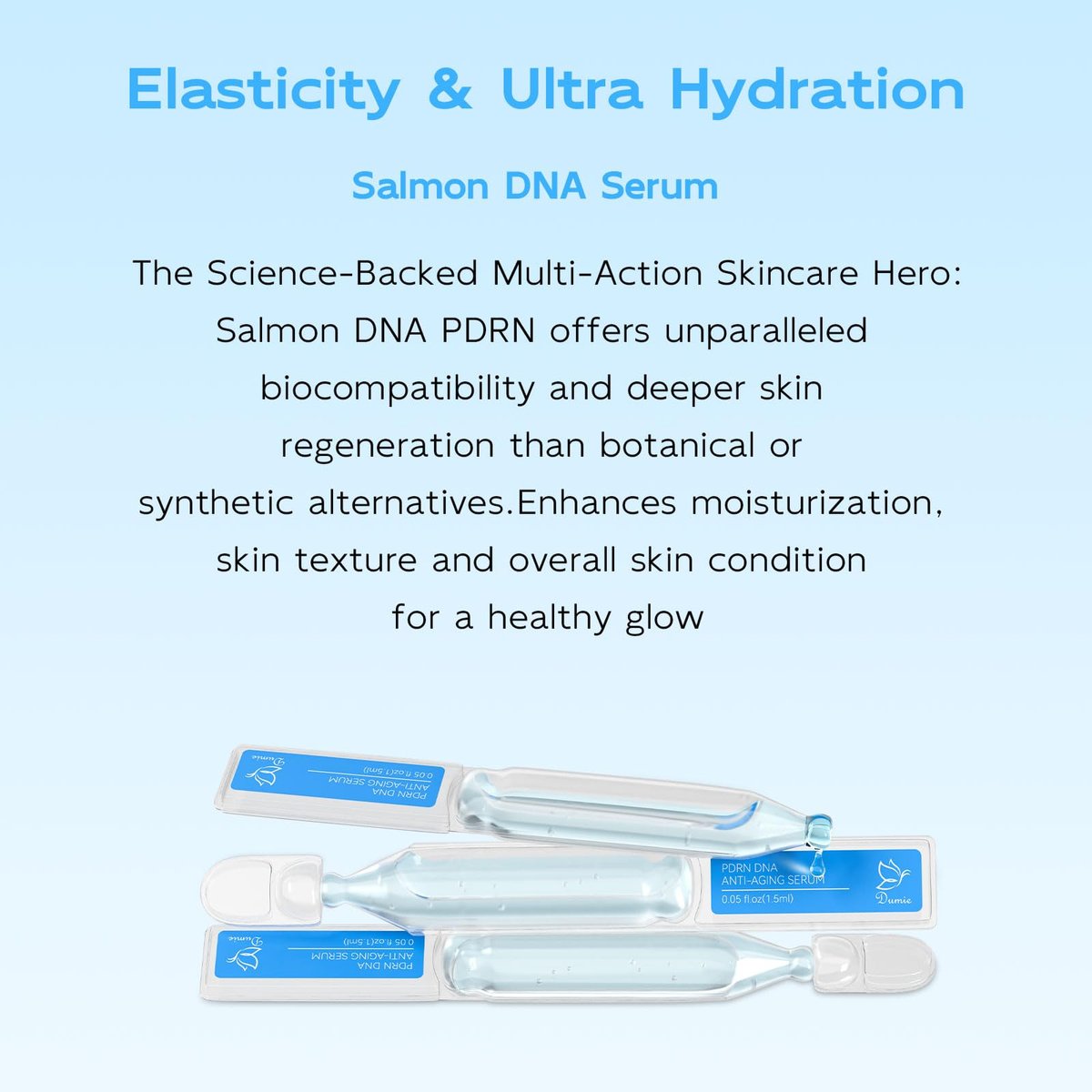 Salmon DNA PDRN Anti-Aging Serum – 5000ppm Salmon Egg DNA Ampoule with Collagen, Glutathione, Niacinamide & 6 Hyaluronic Acids – Korean Skincare for Wrinkles & Radiance (0.05 fl oz x 30) Avelisse