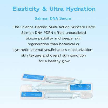 Salmon DNA PDRN Anti-Aging Serum – 5000ppm Salmon Egg DNA Ampoule with Collagen, Glutathione, Niacinamide & 6 Hyaluronic Acids – Korean Skincare for Wrinkles & Radiance (0.05 fl oz x 30) Avelisse