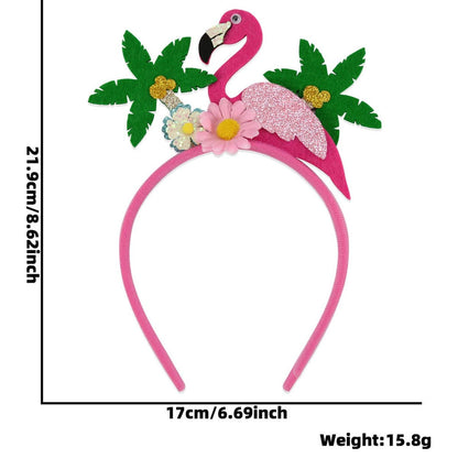 Flamingo Headband Fashion Coconut Tree Hair Accessories for Women Hawaii Party Headbands for Girls Summer Beach Flower Hair Bands Pink Hair Decorations 1Pcs