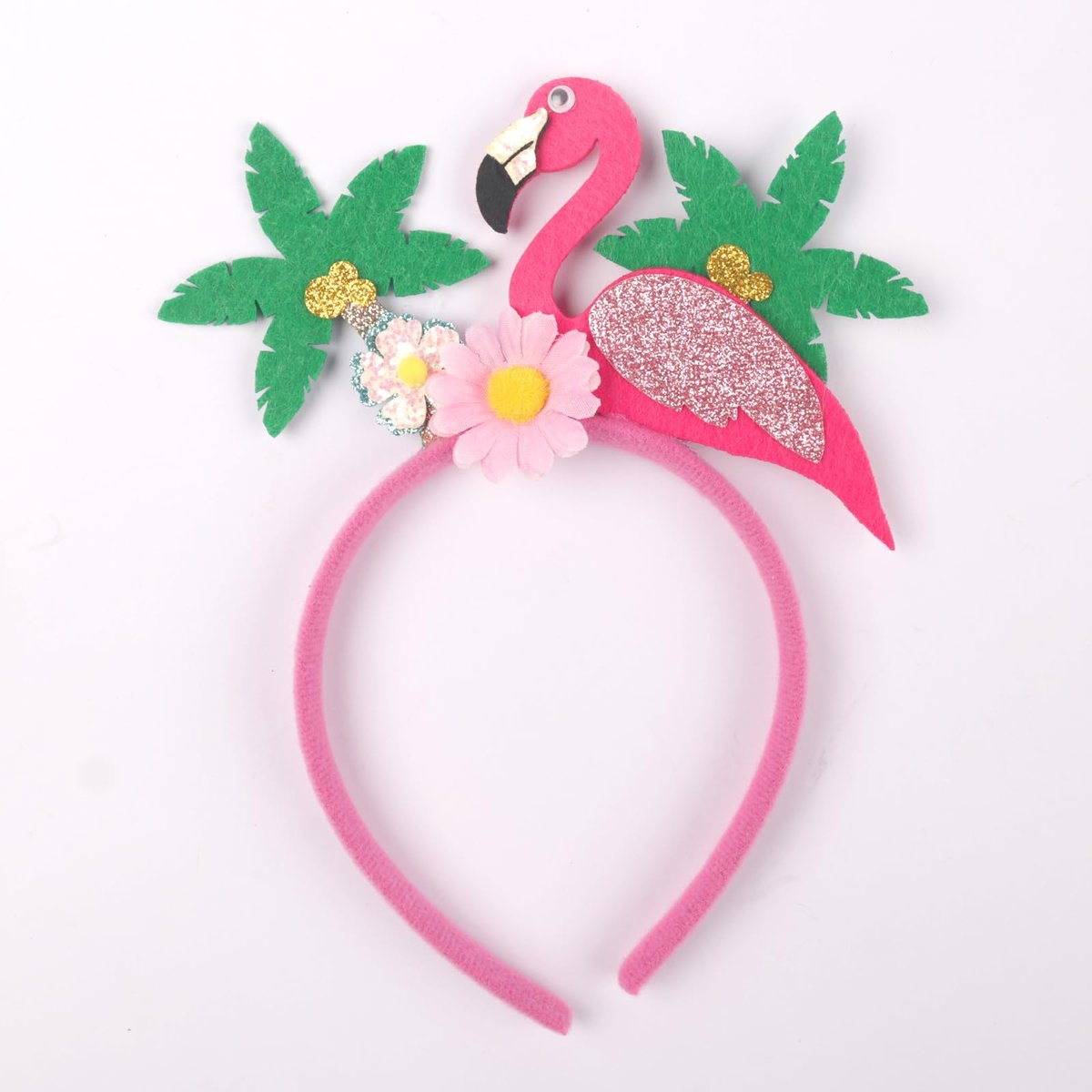 Flamingo Headband Fashion Coconut Tree Hair Accessories for Women Hawaii Party Headbands for Girls Summer Beach Flower Hair Bands Pink Hair Decorations 1Pcs - görsel 5
