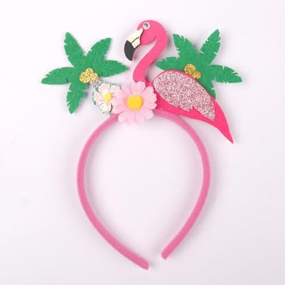 Flamingo Headband Fashion Coconut Tree Hair Accessories for Women Hawaii Party Headbands for Girls Summer Beach Flower Hair Bands Pink Hair Decorations 1Pcs