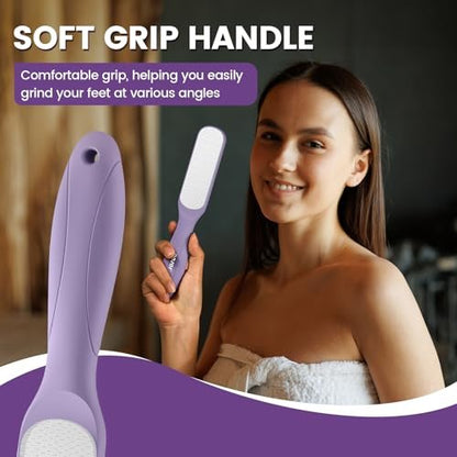 BEZOX Glass Foot File Callus Remover - Professional Pedicure Heel File for Silky Smooth Heels & Dead Skin Removal, Washable Foot Scraper (Purple, 1 Count) Avelisse