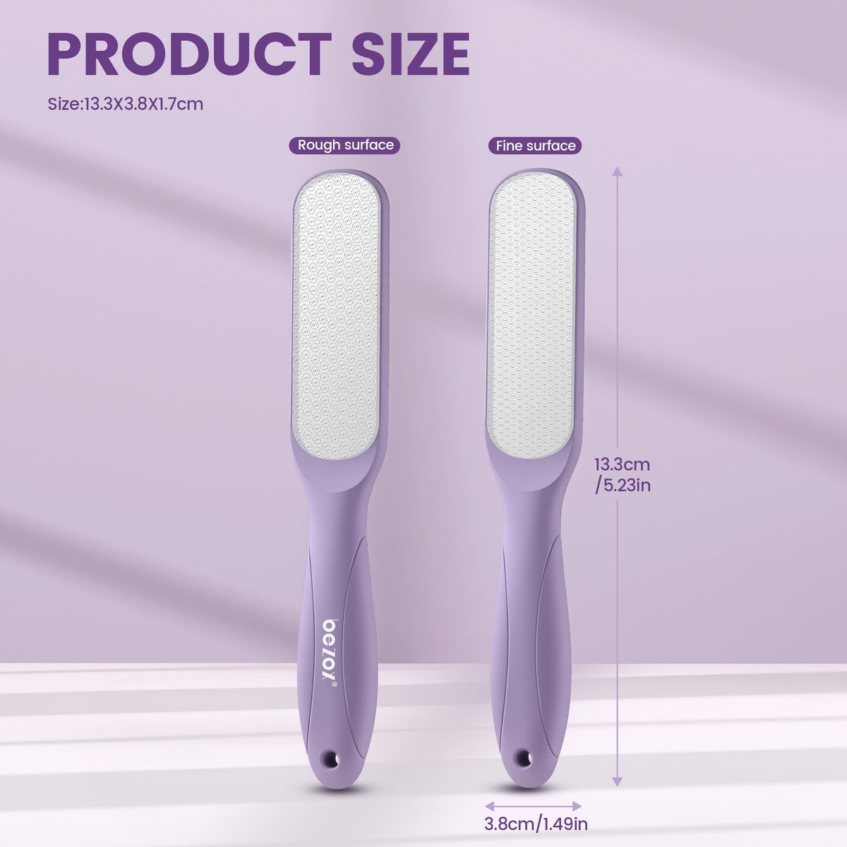 BEZOX Glass Foot File Callus Remover - Professional Pedicure Heel File for Silky Smooth Heels & Dead Skin Removal, Washable Foot Scraper (Purple, 1 Count) Avelisse