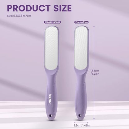 BEZOX Glass Foot File Callus Remover - Professional Pedicure Heel File for Silky Smooth Heels & Dead Skin Removal, Washable Foot Scraper (Purple, 1 Count) Avelisse