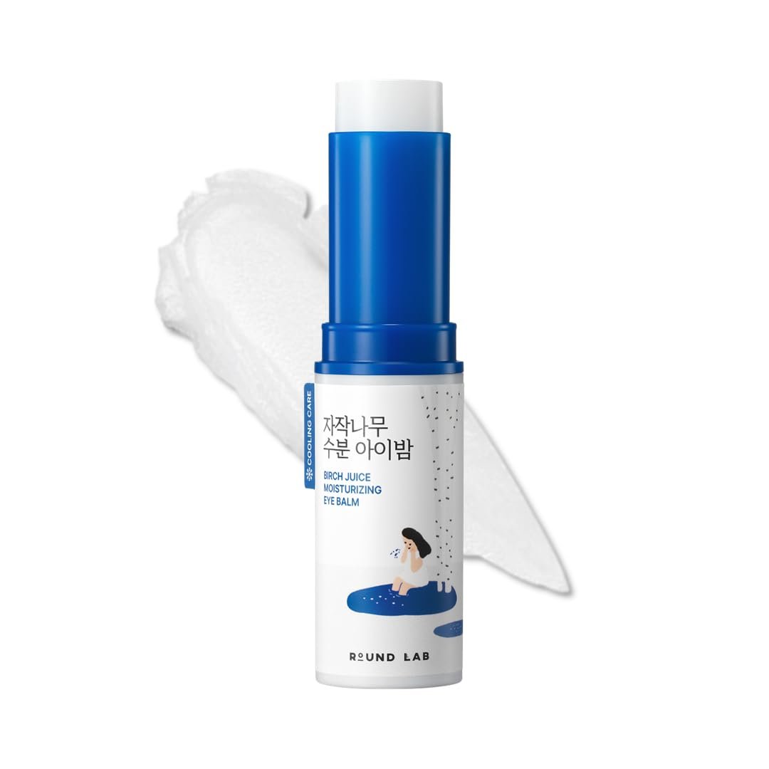 ROUND LAB Birch Juice Icy Cooling Eye Stick – Depuffing Glow Booster Balm for Puffy Eyes, Dark Circles, Fine Lines | On-the-Go Moisturizer | Korean Skincare | 0.35 oz - görsel 1