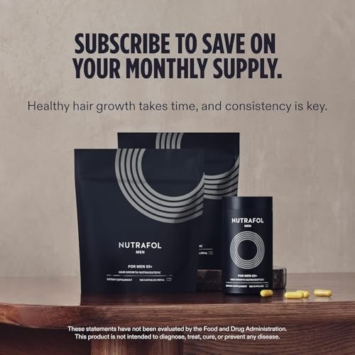 Nutrafol Men 50+ Hair Growth Supplements - Clinically Tested for Thicker Hair & Scalp Coverage, #1 Dermatologist-Recommended - 1 Month Supply Avelisse