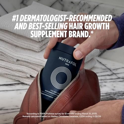 Nutrafol Men 50+ Hair Growth Supplements - Clinically Tested for Thicker Hair & Scalp Coverage, #1 Dermatologist-Recommended - 1 Month Supply Avelisse