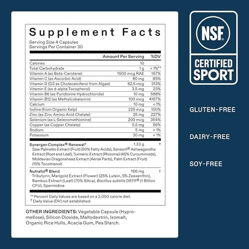 Nutrafol Men 50+ Hair Growth Supplements - Clinically Tested for Thicker Hair & Scalp Coverage, #1 Dermatologist-Recommended - 1 Month Supply Avelisse