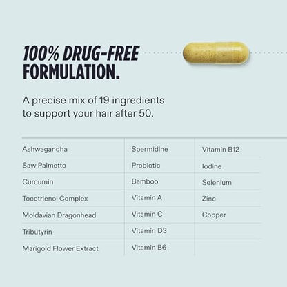 Nutrafol Men 50+ Hair Growth Supplements - Clinically Tested for Thicker Hair & Scalp Coverage, #1 Dermatologist-Recommended - 1 Month Supply Avelisse