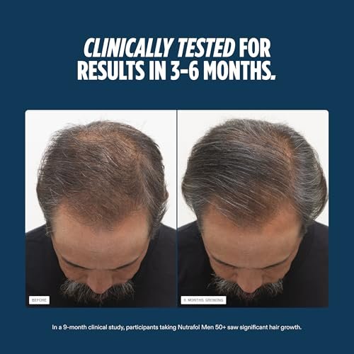 Nutrafol Men 50+ Hair Growth Supplements - Clinically Tested for Thicker Hair & Scalp Coverage, #1 Dermatologist-Recommended - 1 Month Supply Avelisse