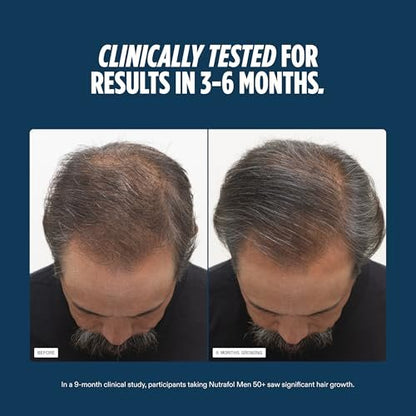 Nutrafol Men 50+ Hair Growth Supplements - Clinically Tested for Thicker Hair & Scalp Coverage, #1 Dermatologist-Recommended - 1 Month Supply Avelisse