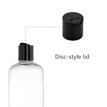 Zentriqlla 20 Pack 16oz Clear Plastic Empty Bottles - Squeezable Travel Containers with Disc Top Flip Caps for Shampoo, Lotion, Soap, BPA Free Avelisse