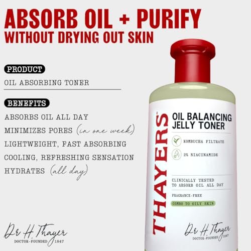 Thayers Oil Balancing and Cooling Jelly Toner – Pore Reducing Facial Toner for Combination to Oily Skin, 12 Fl Oz - görsel 3