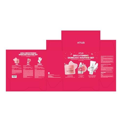 Anua Brightening Niacinamide Skincare Routine Set – TXA Toner Pad & Serum with Ceramide Moisturizer for Dark Spot Care & Hydration, Glass Skin Gift Set for Women, Korean Skincare Kit Avelisse