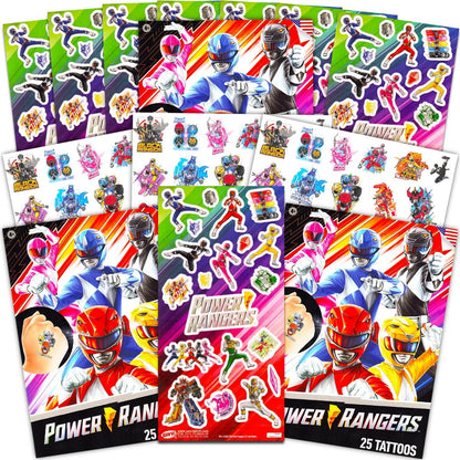 Power Rangers Party Favors Pack - 150 Stickers & 75 Temporary Tattoos for Kids, Boys, Girls | Party Supplies