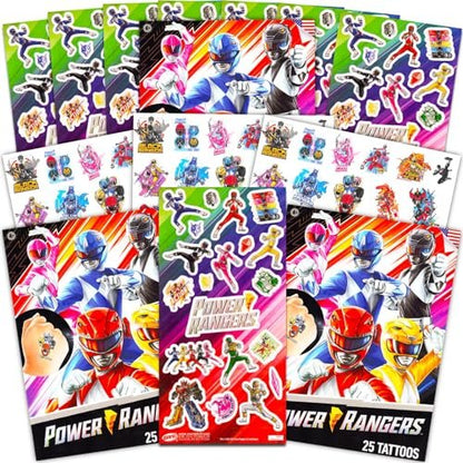 Power Rangers Party Favors Pack - 150 Stickers & 75 Temporary Tattoos for Kids, Boys, Girls | Party Supplies