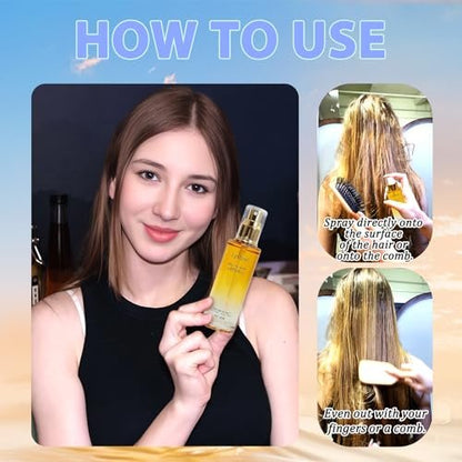 Tgideas Hair Oil Spray - Leave-in Conditioning Oil with Jojoba Oil and Shea Butter for Dry, Curly Hair - Detangling, Styling & Moisturizing - 2.7 Fl Oz