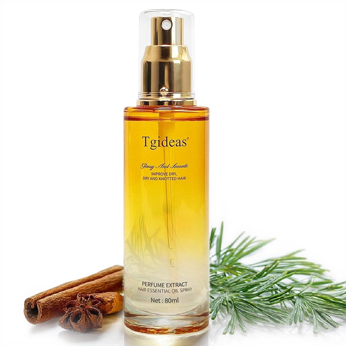 Tgideas Hair Oil Spray - Leave-in Conditioning Oil with Jojoba Oil and Shea Butter for Dry, Curly Hair - Detangling, Styling & Moisturizing - 2.7 Fl Oz - görsel 1