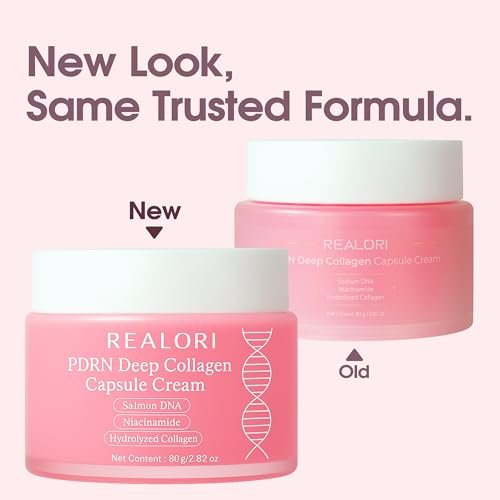 realori PDRN Capsule Cream with Vitamin C & Collagen – Korean Boba Moisturizer for Face, Pink Jelly Cream for Deep Hydration, Skin Repair, and Glow Avelisse