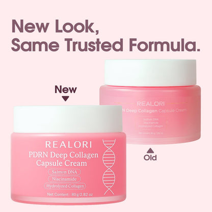 realori PDRN Capsule Cream with Vitamin C & Collagen – Korean Boba Moisturizer for Face, Pink Jelly Cream for Deep Hydration, Skin Repair, and Glow Avelisse