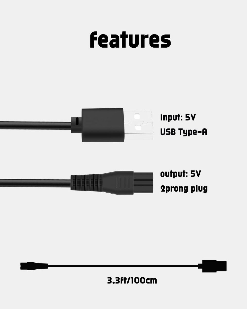 uijino TPOB Clippers Charger for TPOB Slime 2 Clippers - Replacement Power Cord with Cleaning Brush - görsel 9