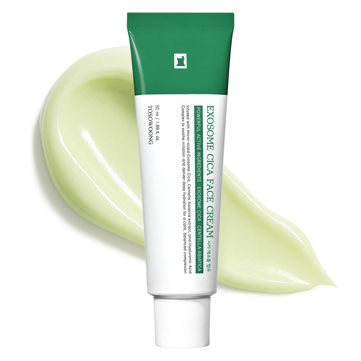 TOSOWOONG Exosome CICA Face Cream - Daily Soothing Moisturizer for Breakouts and Irritated Skin, Fast-Acting, Lightweight Korean Skincare for Redness and Blemish-Prone Skin, 50ml / 1.69 fl. oz. Avelisse