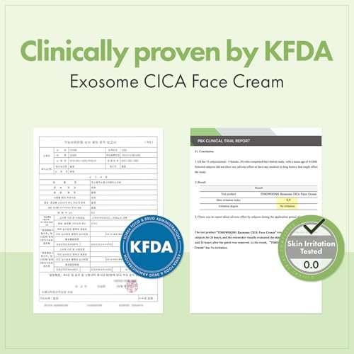 TOSOWOONG Exosome CICA Face Cream - Daily Soothing Moisturizer for Breakouts and Irritated Skin, Fast-Acting, Lightweight Korean Skincare for Redness and Blemish-Prone Skin, 50ml / 1.69 fl. oz. Avelisse