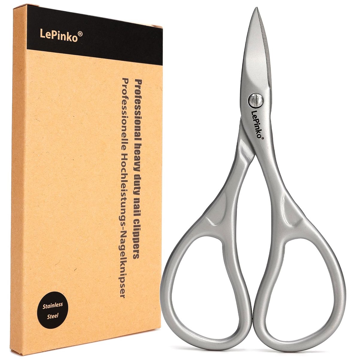 LePinko Professional Nail Scissors Kit – Micro-Serrated Blades for Manicure & Pedicure, Stainless Steel, Stocking Stuffer Gift for Men & Women Avelisse