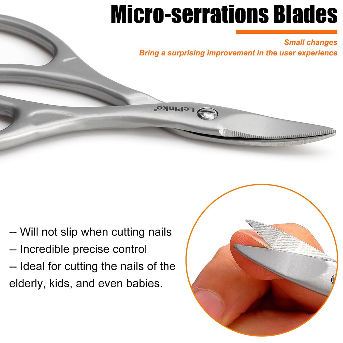 LePinko Professional Nail Scissors Kit – Micro-Serrated Blades for Manicure & Pedicure, Stainless Steel, Stocking Stuffer Gift for Men & Women Avelisse
