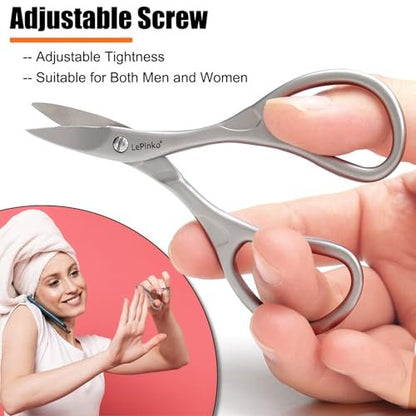 LePinko Professional Nail Scissors Kit – Micro-Serrated Blades for Manicure & Pedicure, Stainless Steel, Stocking Stuffer Gift for Men & Women Avelisse