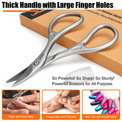 LePinko Professional Nail Scissors Kit – Micro-Serrated Blades for Manicure & Pedicure, Stainless Steel, Stocking Stuffer Gift for Men & Women Avelisse