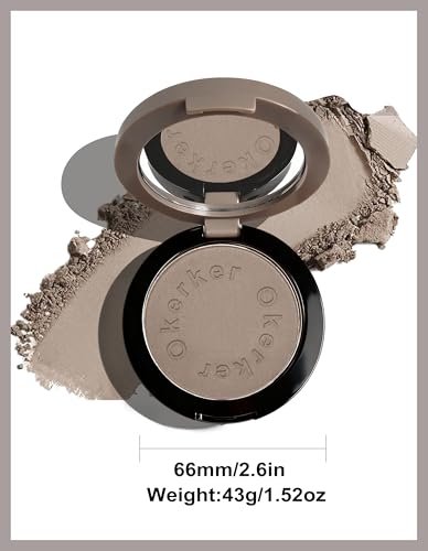 Okerker Cool Toned Contour Palette with Mirror - Taupe Grey Contour Powder for Pale Light Cool Toned Skin