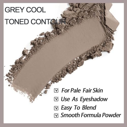 Okerker Cool Toned Contour Palette with Mirror - Taupe Grey Contour Powder for Pale Light Cool Toned Skin - görsel 4